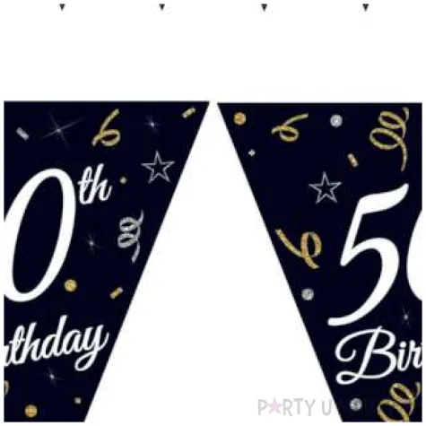 baner flagi happy birthday 50 urodziny b c czarny godan 270 cm