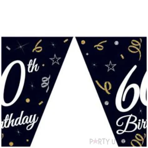 baner flagi happy birthday 60 urodziny b c czarny godan 270 cm