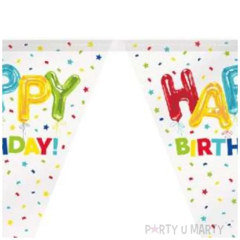 baner flagi happy birthday konfetti mix unique 365 cm