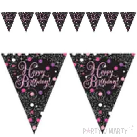 baner flagi happy birthday sparkling celebrations pink amscan 400 cm