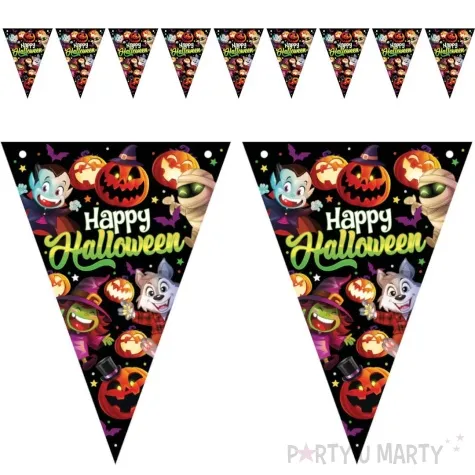 baner flagi happy halloween male potwory guirca 3 m