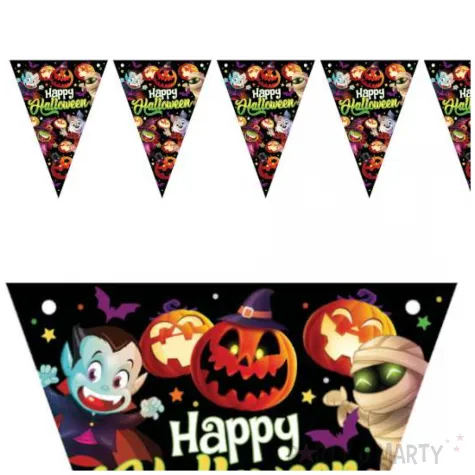 baner flagi happy halloween male potwory guirca 3 m
