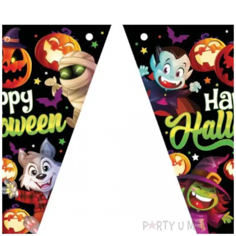 baner flagi happy halloween male potwory guirca 3 m