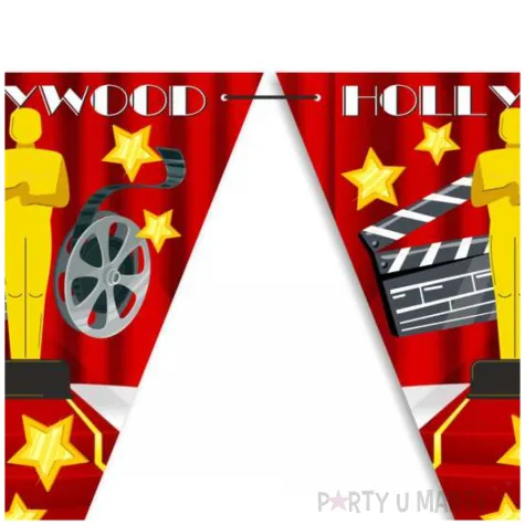 baner flagi hollywood party 3 6 m