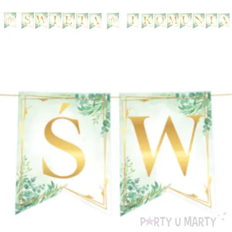 baner flagi i komunia swieta ihs eukaliptus bialo zloty partypal 2 4 m