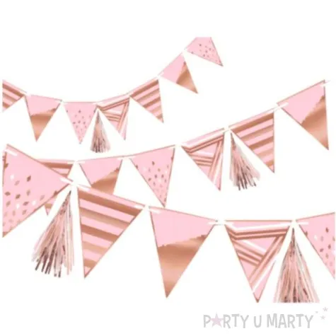 baner flagi impreza rozowe zloto amscan 255 cm