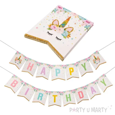 baner flagi jednorozec happy birthday jix 350 cm