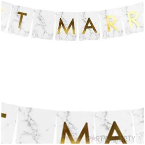 baner flagi just married nowozency marmur godan 250 cm