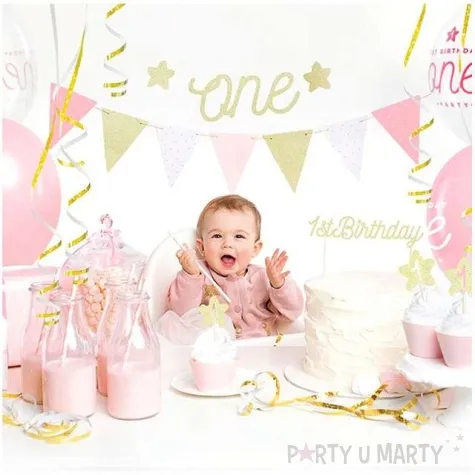 baner flagi kolorowy mix kropki partydeco 130 cm