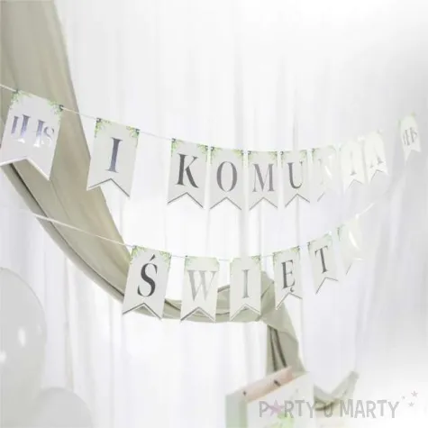 baner flagi komunia swieta ihs eukaliptus srebrny 240 cm partypal