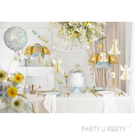 baner flagi komunia swieta z kwiatami partydeco 3m