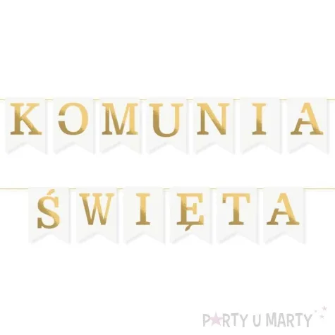 baner flagi komunia swieta zloto bialy czakos 3 m