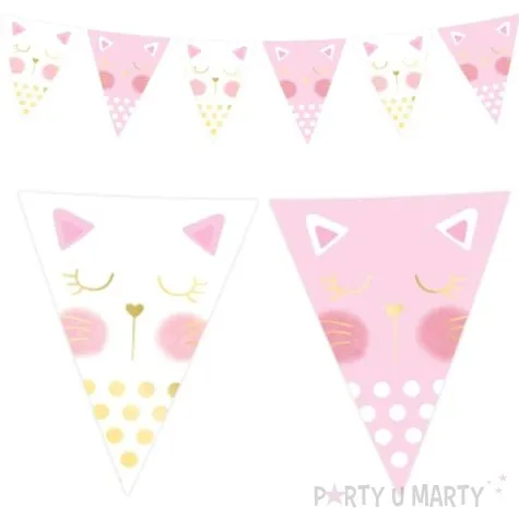 baner flagi kotek rozowy godan 200 cm