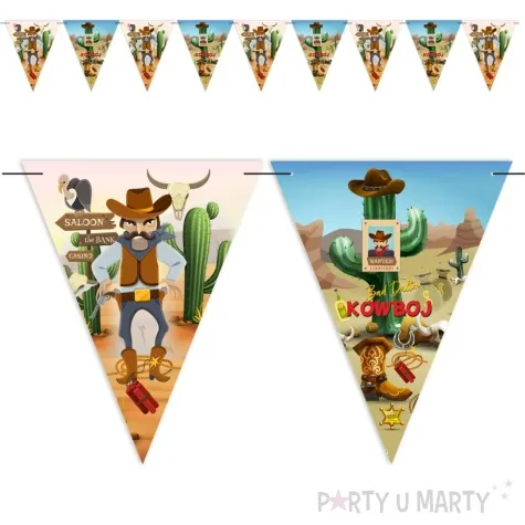 baner flagi kowbojskie party bad dalton 3 6 m