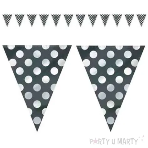 baner flagi kropki czarny unique 365 cm