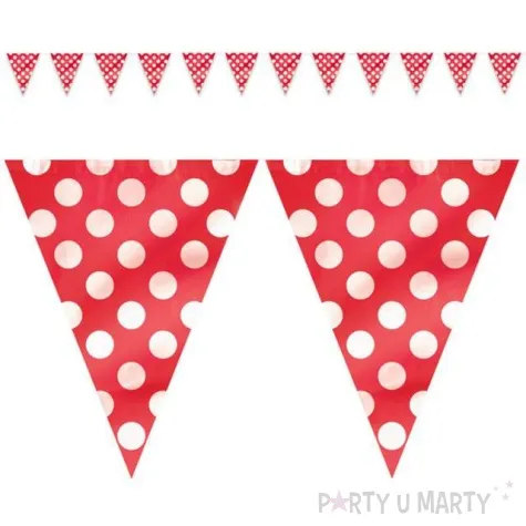 baner flagi kropki czerwony unique 365 cm