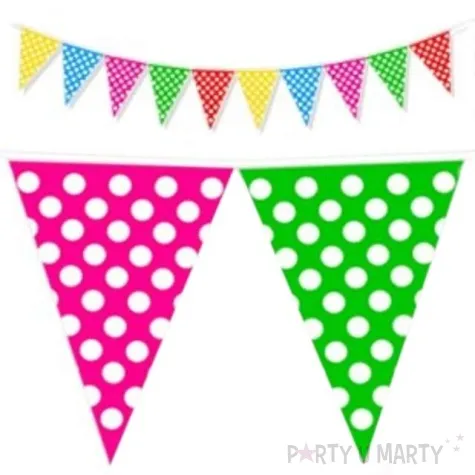 baner flagi kropki multikolor dekoracjepolska 2 m