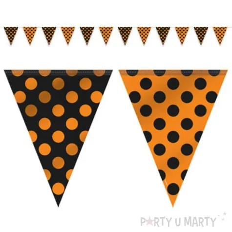 baner flagi kropki orange black unique 3 65 m