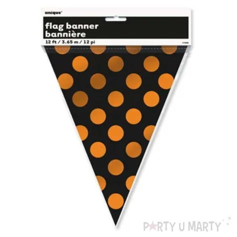 baner flagi kropki orange black unique 3 65 m