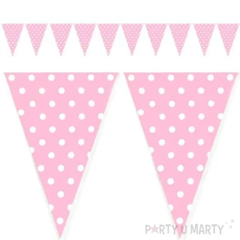 baner flagi kropki rozowy 200 cm