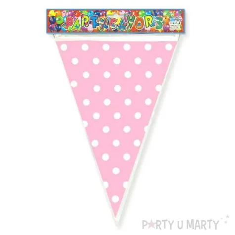 baner flagi kropki rozowy 200 cm