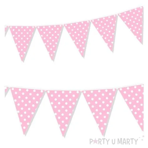 baner flagi kropki rozowy 200 cm