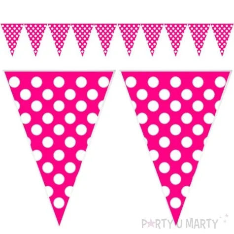 baner flagi kropki rozowy 200 cm