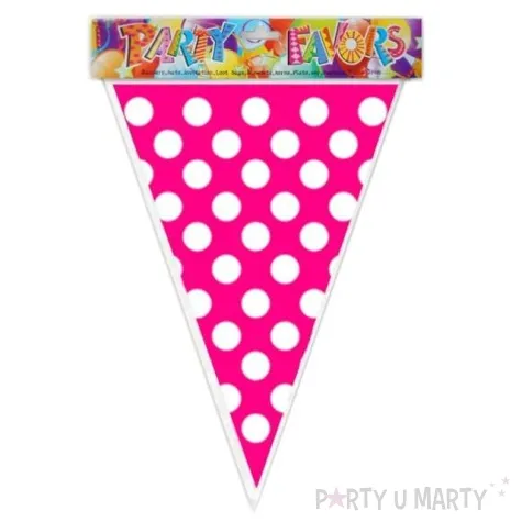 baner flagi kropki rozowy 200 cm