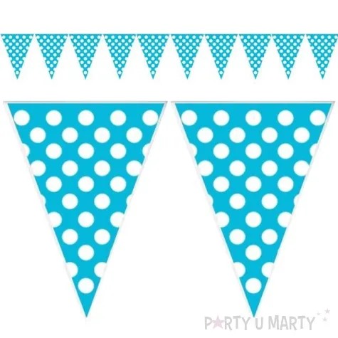 baner flagi kropki turkusowy 200 cm