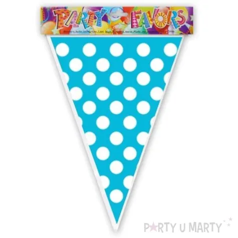 baner flagi kropki turkusowy 200 cm