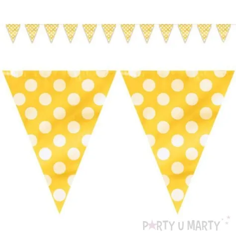baner flagi kropki zolty unique 365 cm