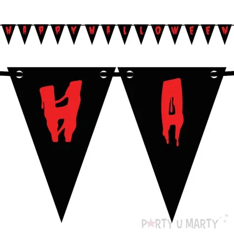 baner flagi krwawe happy halloween czarno czerwony congee 5 m