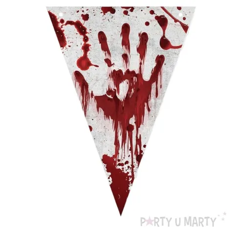 baner flagi krwawe slady halloween szary guirca 3 m