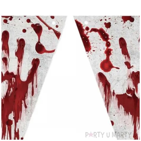 baner flagi krwawe slady halloween szary guirca 3 m
