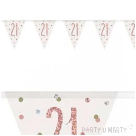 baner flagi liczba 21 bialo rozowy unique 2 74 m