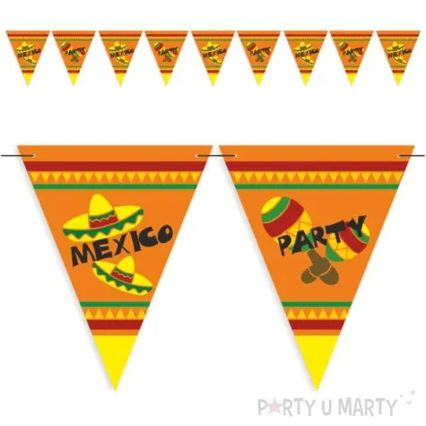 baner flagi mexico party pomaranczowy 3 6 m