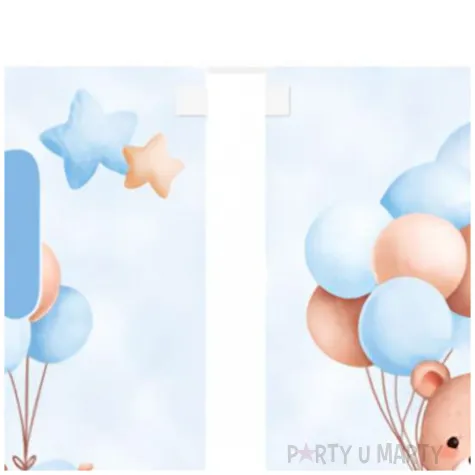 baner flagi misie z balonikami na roczek blekitny congee 5 m