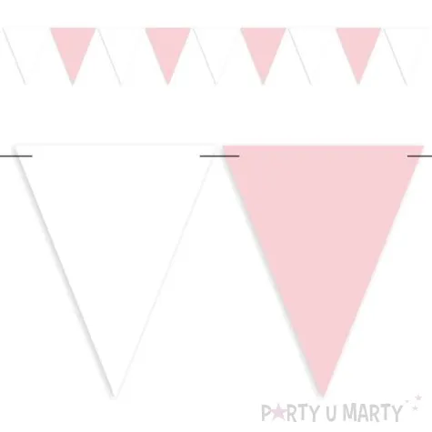 baner flagi party w dwoch kolorach bialo rozowy 3 6 m
