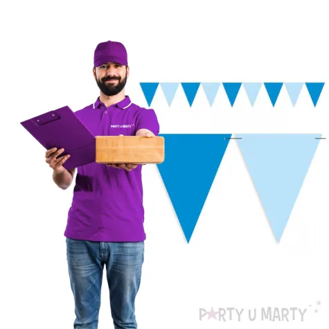 baner flagi party w dwoch kolorach blekitno niebieskie 3 6 m