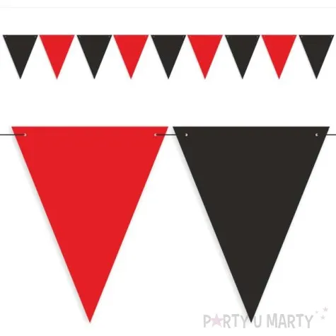 baner flagi party w dwoch kolorach czerwono czarne 3 6 m