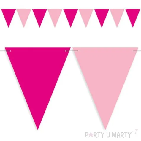 baner flagi party w dwoch kolorach fuksja i roz jasny 3 6 m