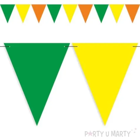 baner flagi party w trzech kolorach zolto pomaranczowo zielony 3 6 m