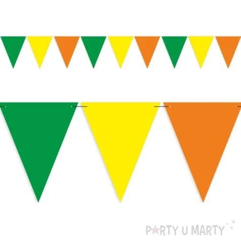 baner flagi party w trzech kolorach zolto pomaranczowo zielony 3 6 m