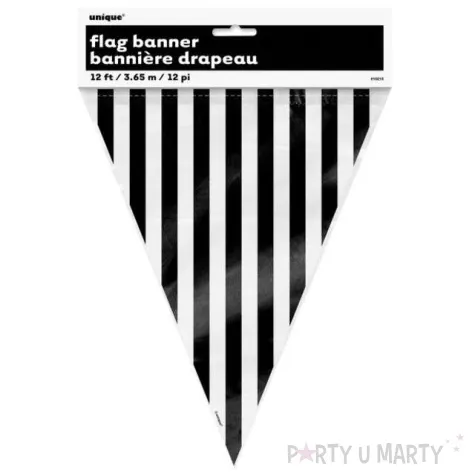 baner flagi paski czarny unique 365 cm
