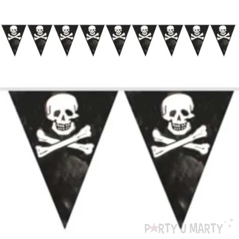 baner flagi pirackie czaszki czarny 1000 cm