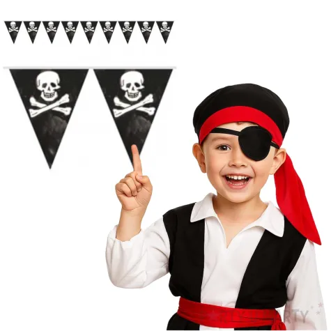 baner flagi pirackie czaszki czarny 1000 cm