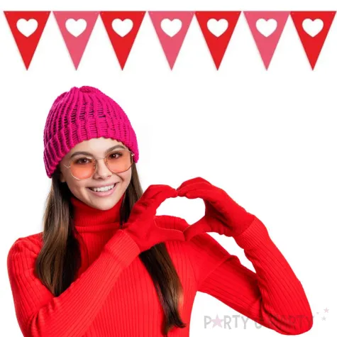 baner flagi serca rozowo czerwone diy 3 6 m