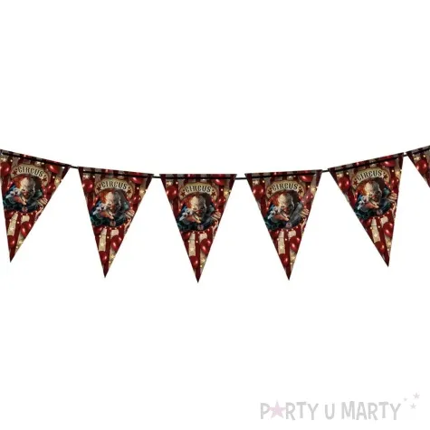 baner flagi straszny klaun halloween guirca 3 m