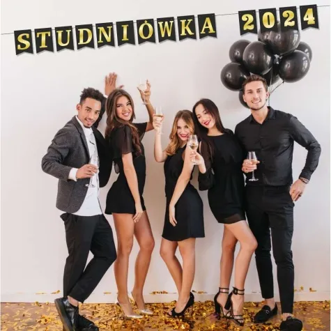 baner flagi studniowka 2024 czarno zloty diy 2 5 m