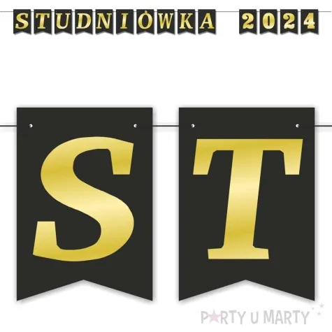 baner flagi studniowka 2024 czarno zloty diy 2 5 m